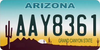 AZ license plate AAY8361