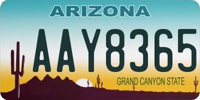 AZ license plate AAY8365