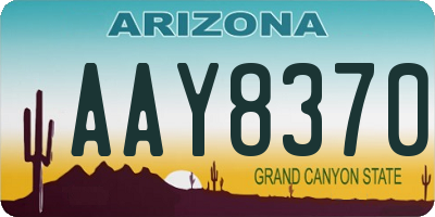 AZ license plate AAY8370