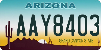 AZ license plate AAY8403