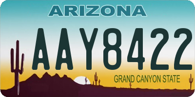 AZ license plate AAY8422