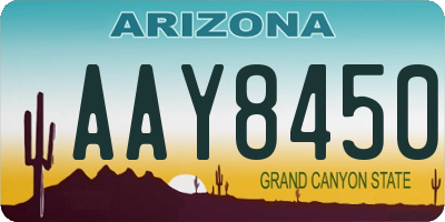 AZ license plate AAY8450