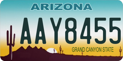 AZ license plate AAY8455