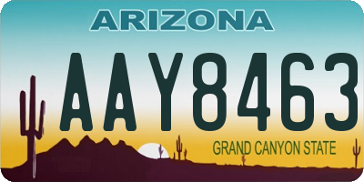 AZ license plate AAY8463