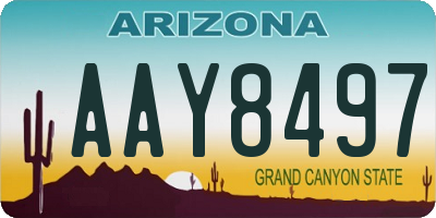 AZ license plate AAY8497