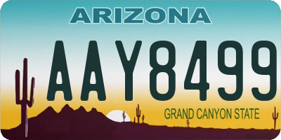 AZ license plate AAY8499