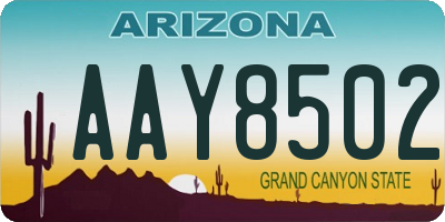 AZ license plate AAY8502