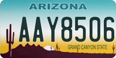 AZ license plate AAY8506