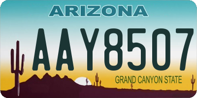 AZ license plate AAY8507