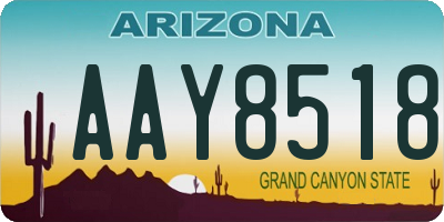 AZ license plate AAY8518