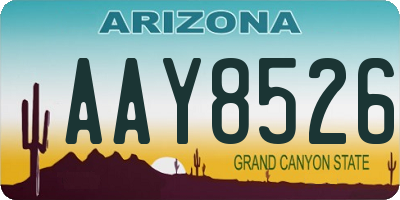 AZ license plate AAY8526