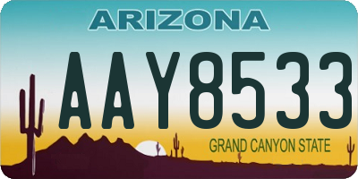 AZ license plate AAY8533
