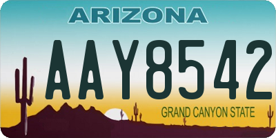 AZ license plate AAY8542