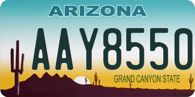 AZ license plate AAY8550