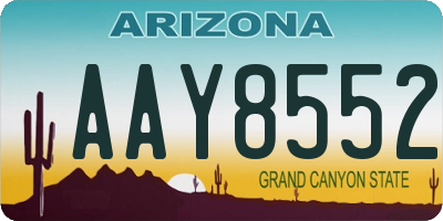 AZ license plate AAY8552