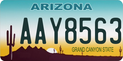 AZ license plate AAY8563