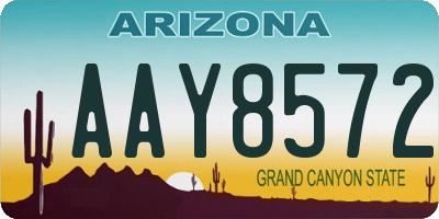 AZ license plate AAY8572