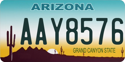 AZ license plate AAY8576