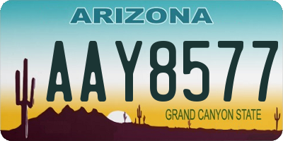 AZ license plate AAY8577
