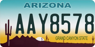 AZ license plate AAY8578