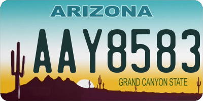 AZ license plate AAY8583