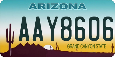 AZ license plate AAY8606