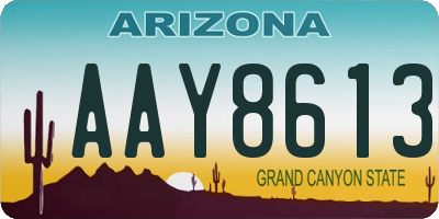 AZ license plate AAY8613