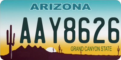 AZ license plate AAY8626