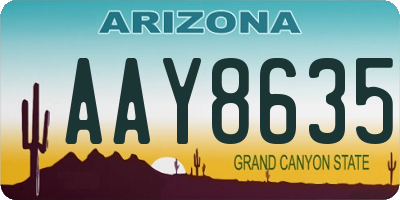 AZ license plate AAY8635