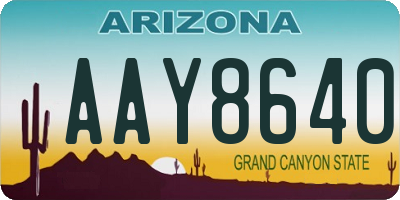 AZ license plate AAY8640