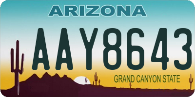 AZ license plate AAY8643