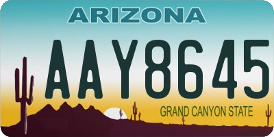 AZ license plate AAY8645