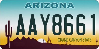 AZ license plate AAY8661