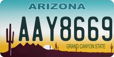AZ license plate AAY8669