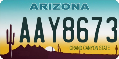 AZ license plate AAY8673