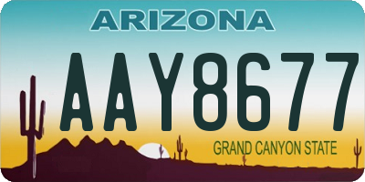 AZ license plate AAY8677