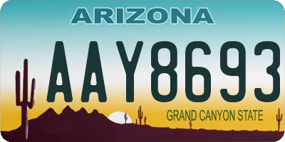AZ license plate AAY8693
