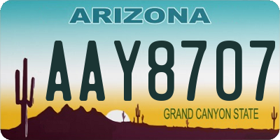 AZ license plate AAY8707