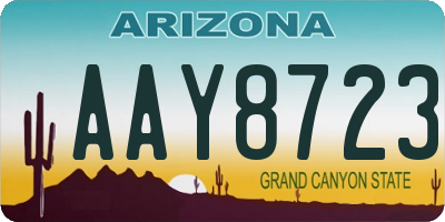 AZ license plate AAY8723