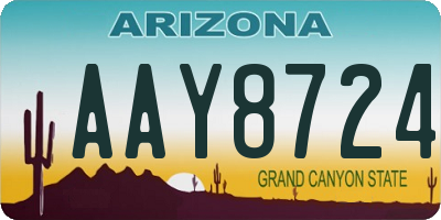 AZ license plate AAY8724