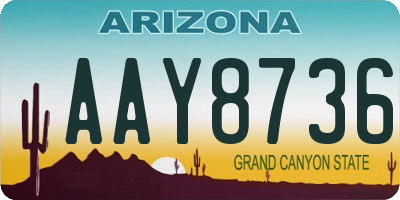 AZ license plate AAY8736