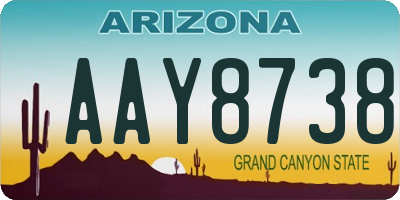 AZ license plate AAY8738