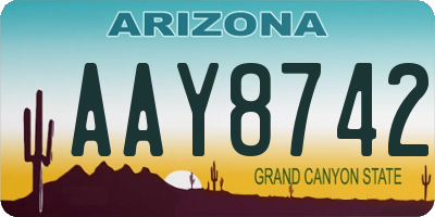 AZ license plate AAY8742