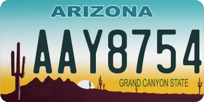 AZ license plate AAY8754