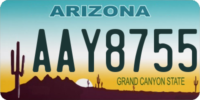 AZ license plate AAY8755