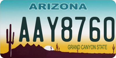 AZ license plate AAY8760