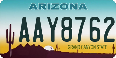 AZ license plate AAY8762