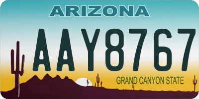 AZ license plate AAY8767