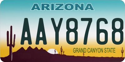 AZ license plate AAY8768