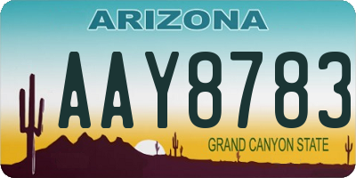 AZ license plate AAY8783